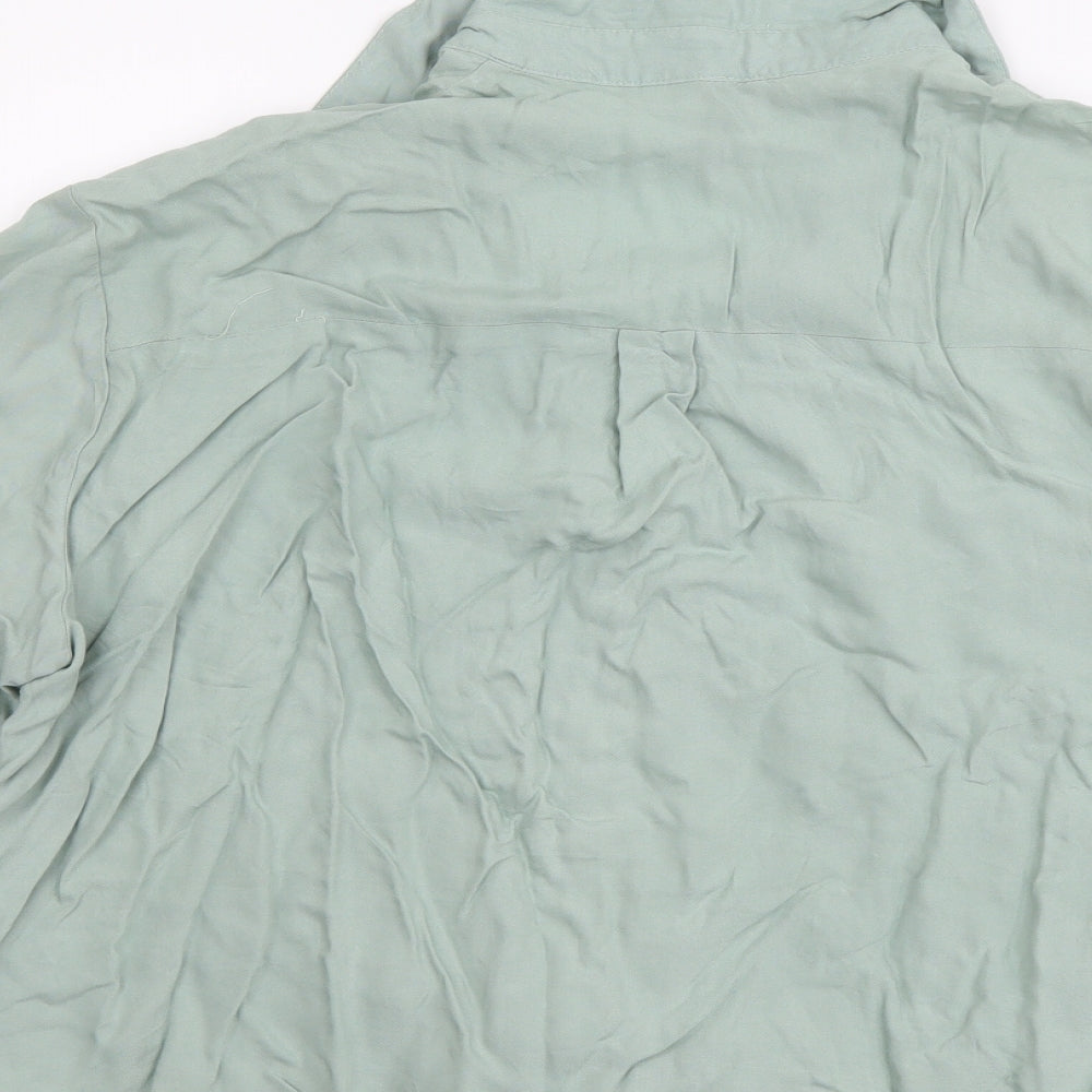 Womens UK Size XL H&M Green Basic Button-Up