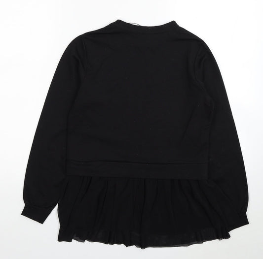 Womens UK Size S Pink Vanilla Black Basic Blouse