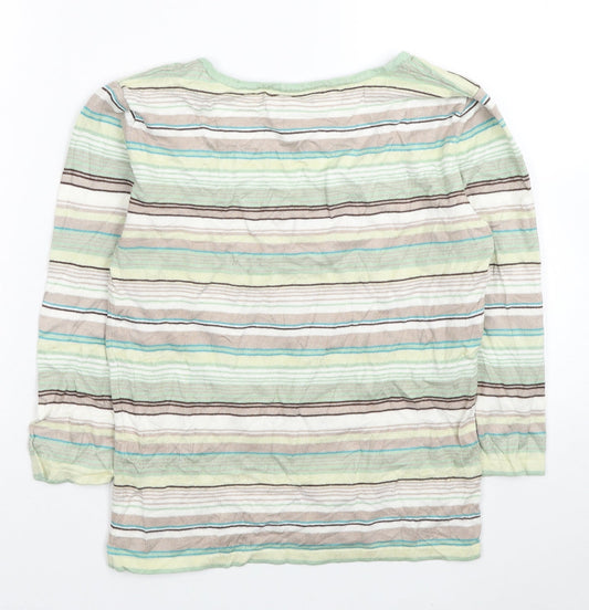 George Womens Multicoloured Scoop Neck Striped Viscose Pullover Jumper Size 12