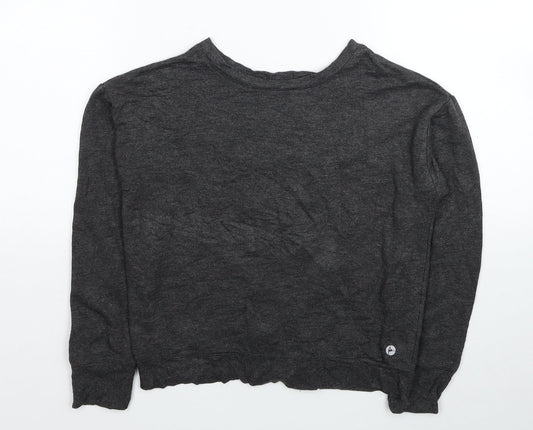 90 Degree Girls Grey Rayon Pullover Sweatshirt Size 7-8 Years Pullover - Tie Detail Back