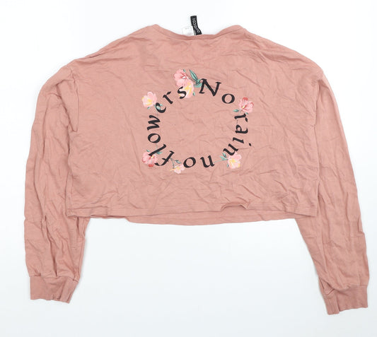 Womens UK Size S Divided by H&M Pink Pullover Sweatshirt