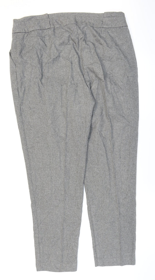 George Womens Grey Polyester Carrot Trousers Size 16 L28 in Regular Zip