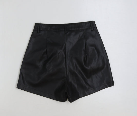 Primark Womens Black Polyester Bermuda Shorts Size 8 L3 in Regular Button