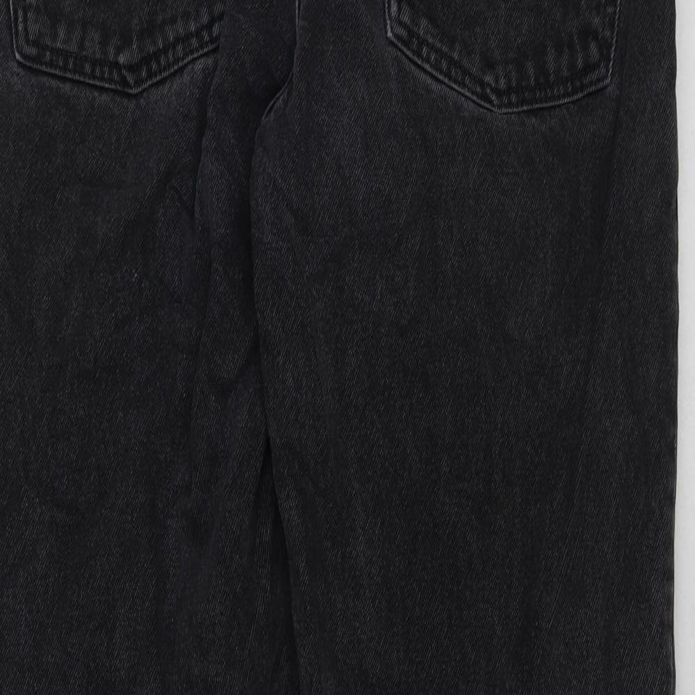 ASOS Womens Black Cotton Straight Jeans Size 28 in L34 in Regular Button