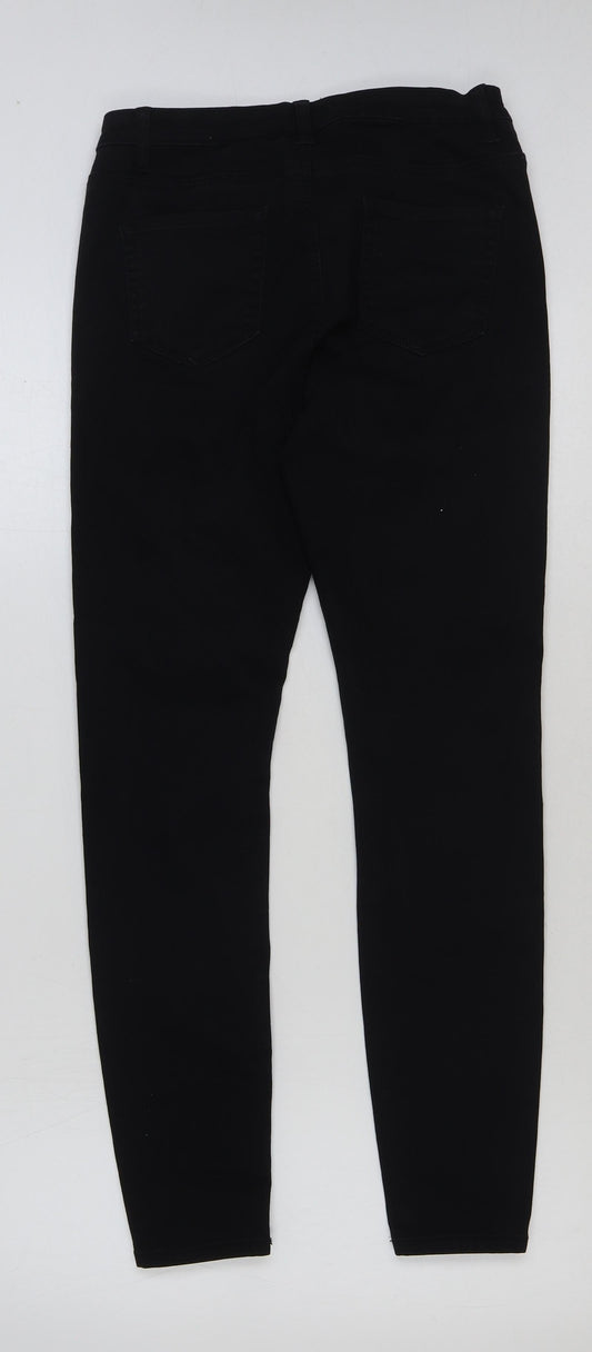 Denim & Co. Womens Black Cotton Skinny Jeans Size 10 L28 in Regular Button