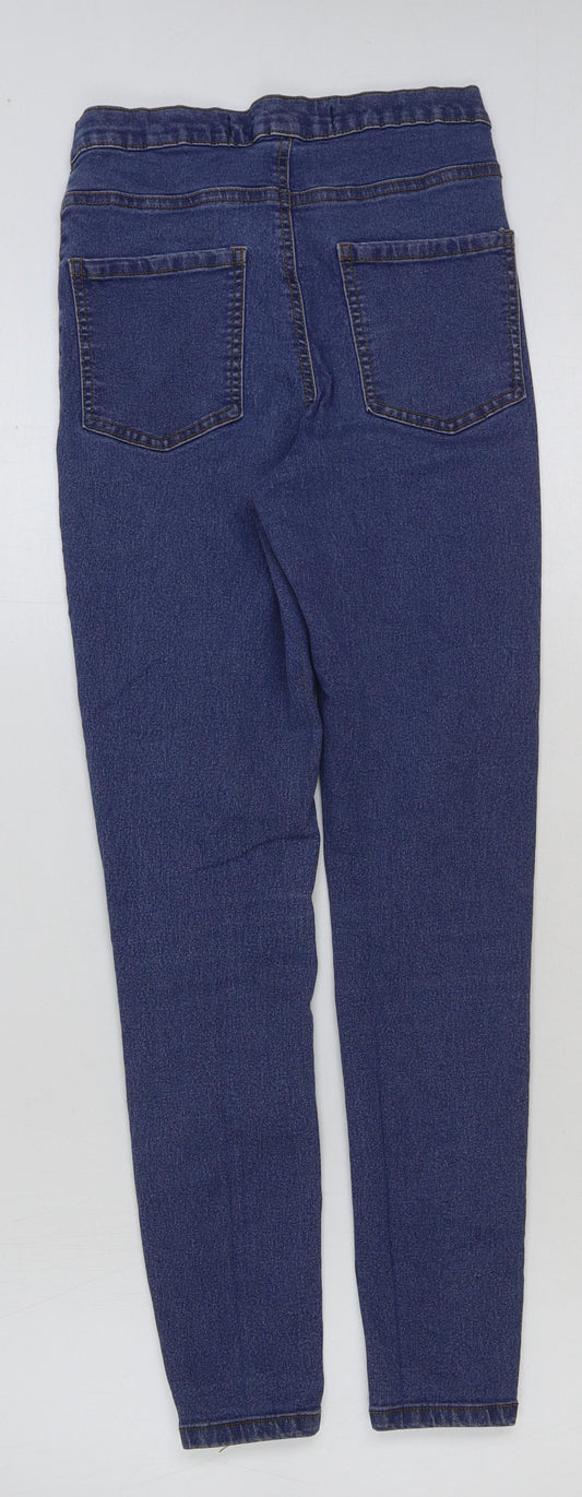 Denim & Co. Womens Blue Cotton Skinny Jeans Size 10 L27 in Regular Button