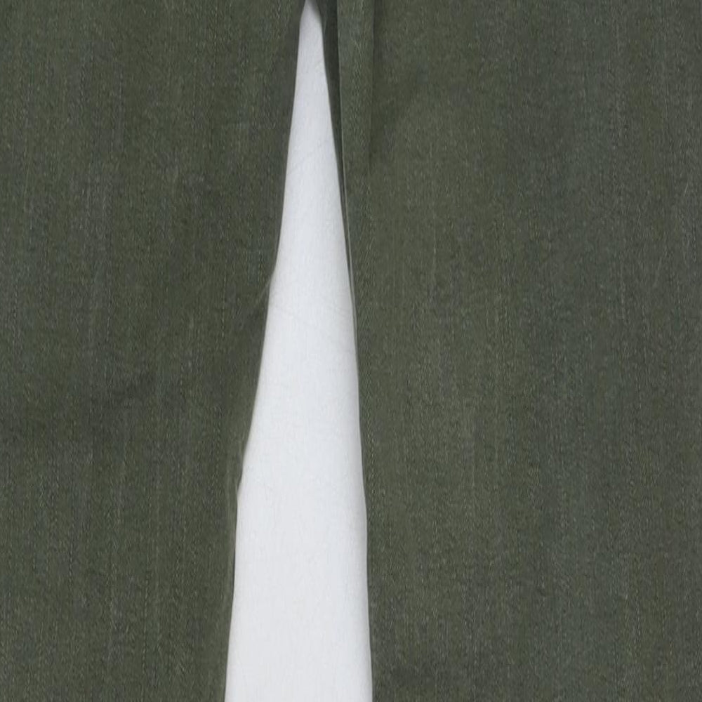 Bershka Womens Green Cotton Skinny Jeans Size 10 L27 in Regular Button