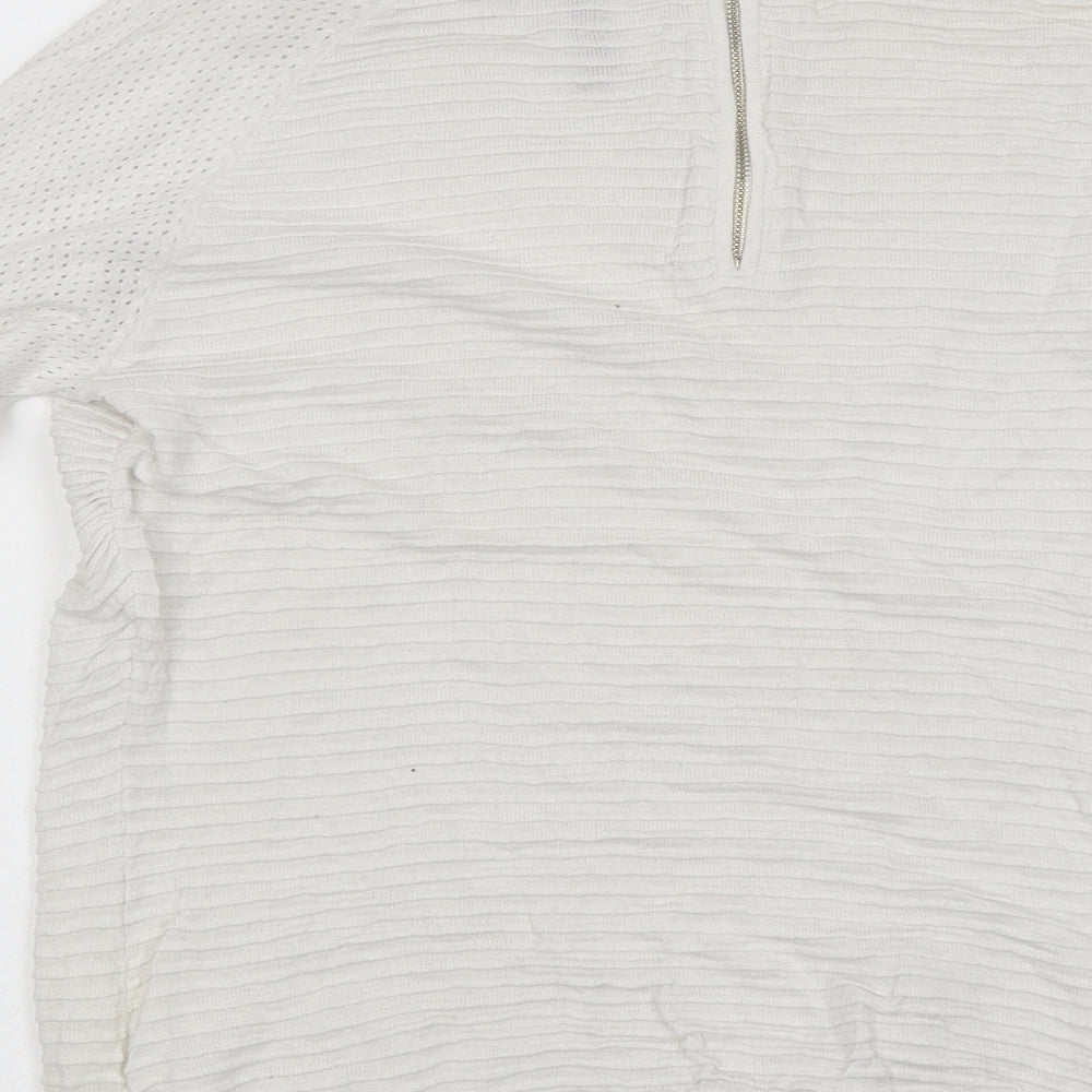 Paper Berry Womens White Polyester Basic T-Shirt Size 10 Round Neck