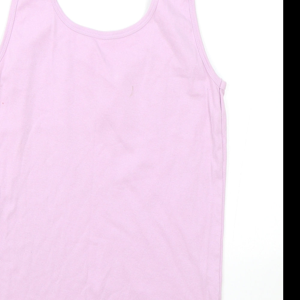 Everyday Essentials Womens Pink Viscose Basic Tank Size 14 V-Neck