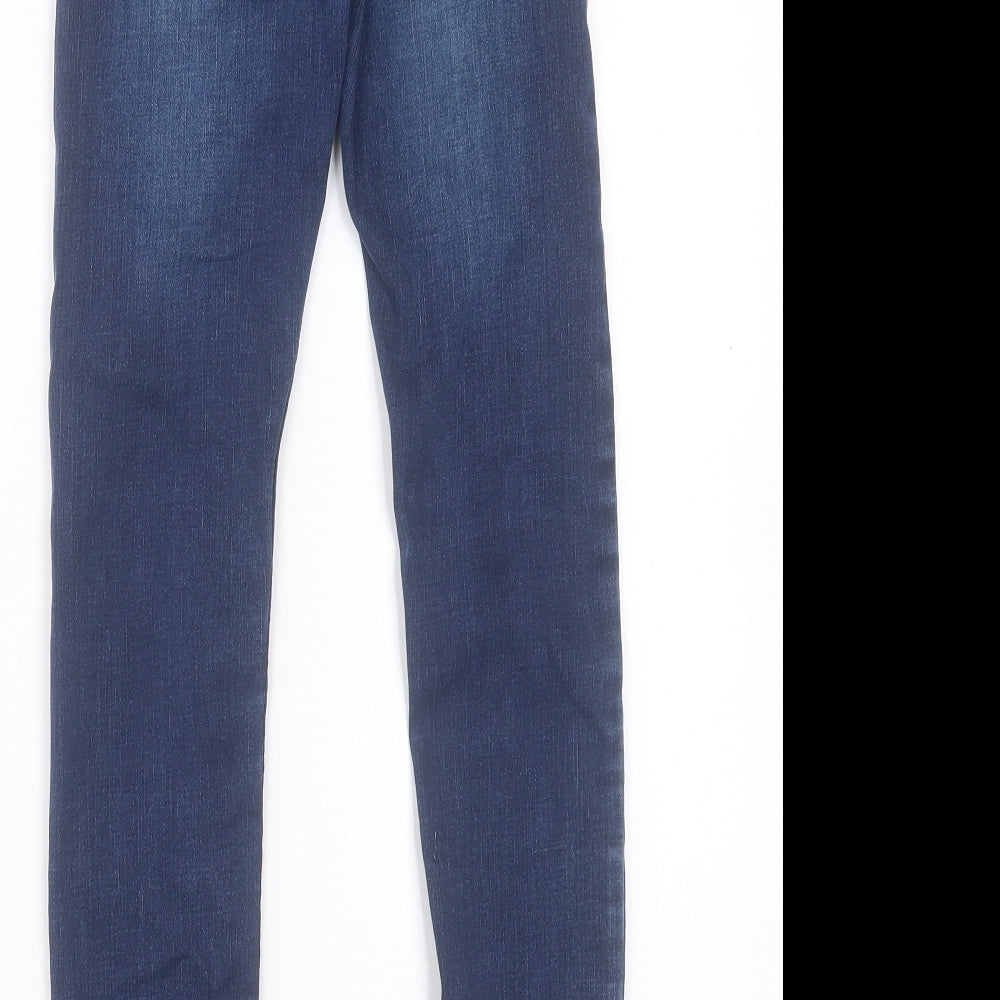 A2Z Girls Blue Cotton Skinny Jeans Size 11-12 Years Regular Button