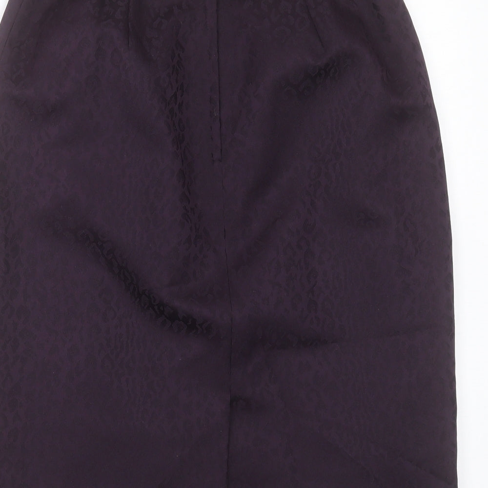 kaspa Womens Purple Animal Print Polyester Straight & Pencil Skirt Size 10 Button
