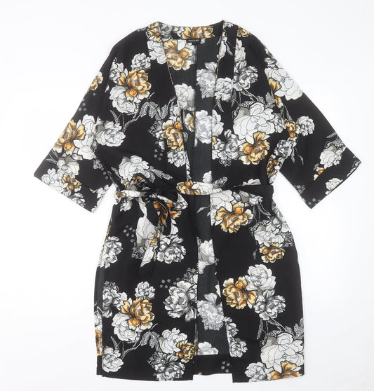 River Island Womens Black Floral Jacket Size 8