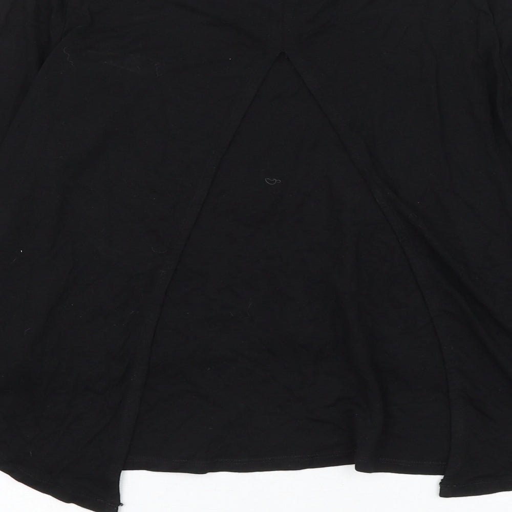 H&M Girls Black Viscose Basic Blouse Size 11-12 Years Round Neck Pullover - West Coast Slogan