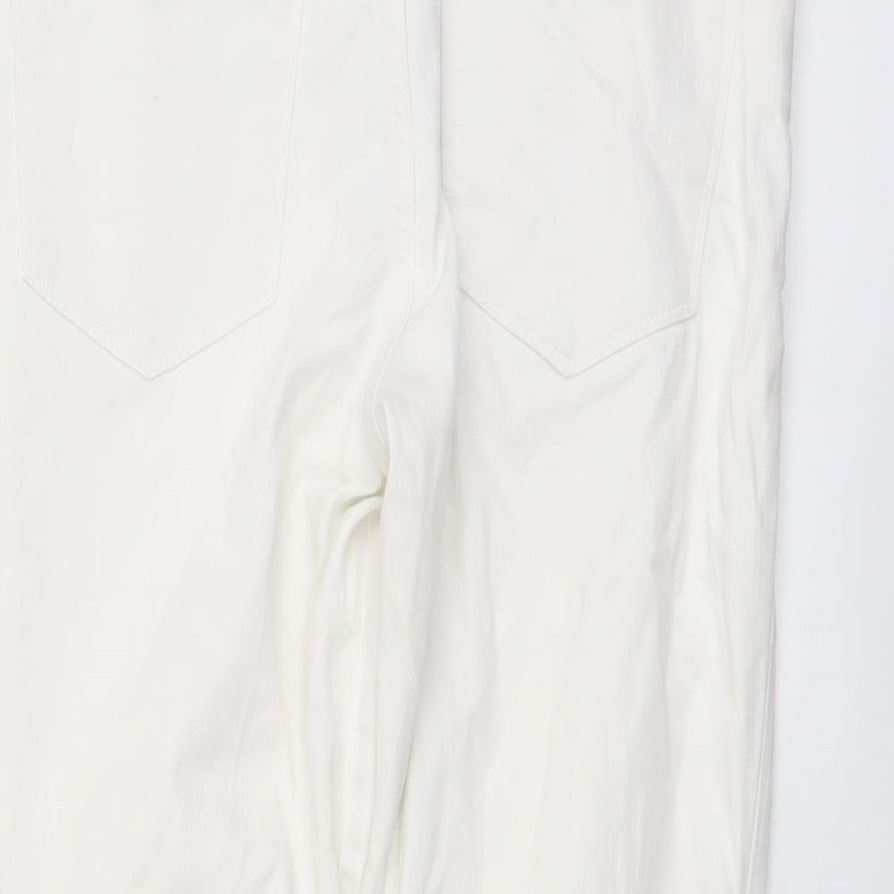 Gap Womens White Cotton Tapered Jeans Size 28 in L24 in Regular Button