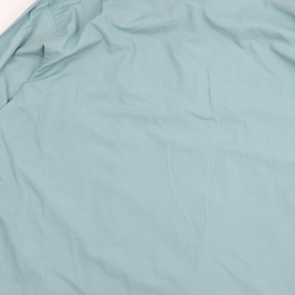 George Mens Green Polyester Button-Up Size 16 Collared Button