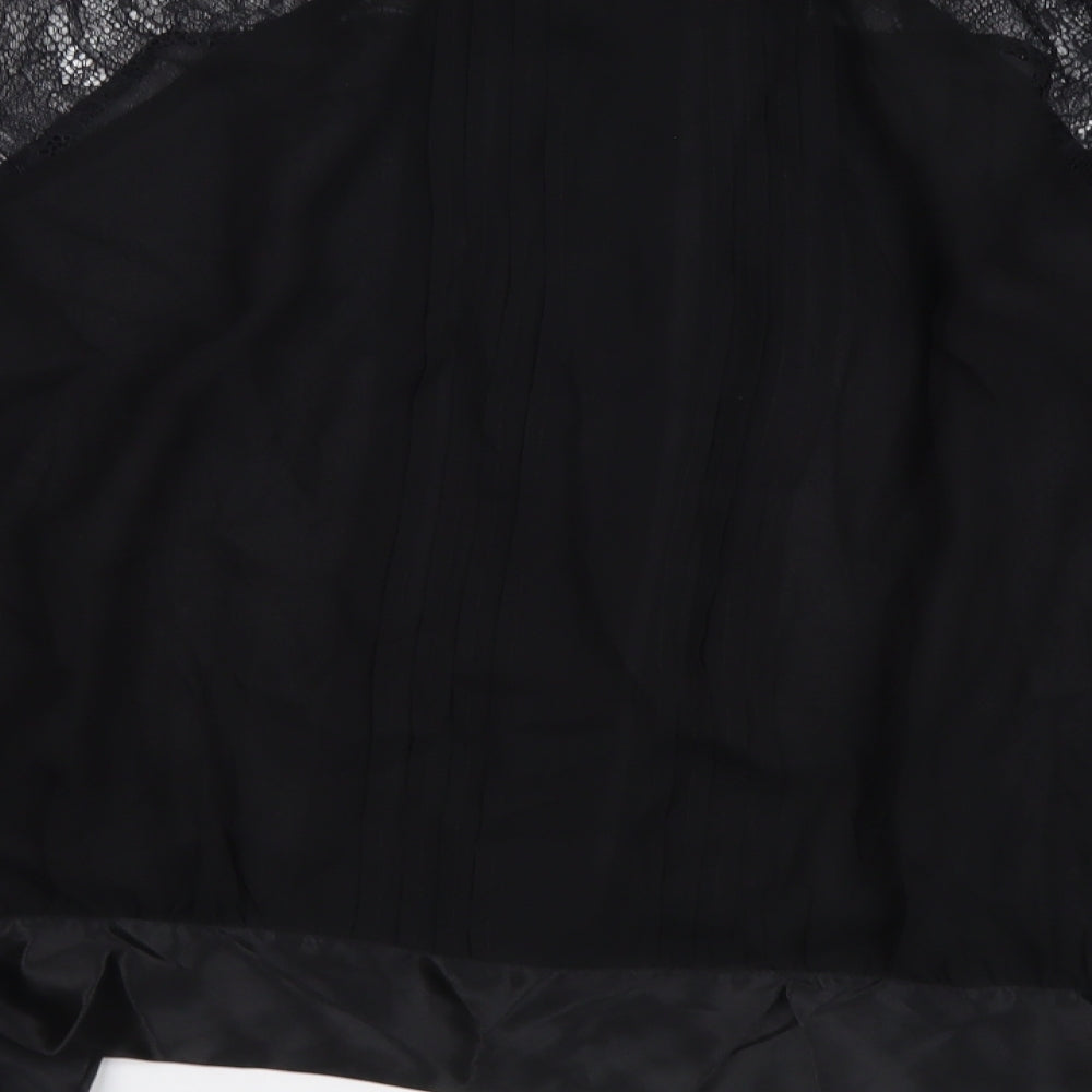 Womens UK Size 12 Warehouse Black Basic Blouse