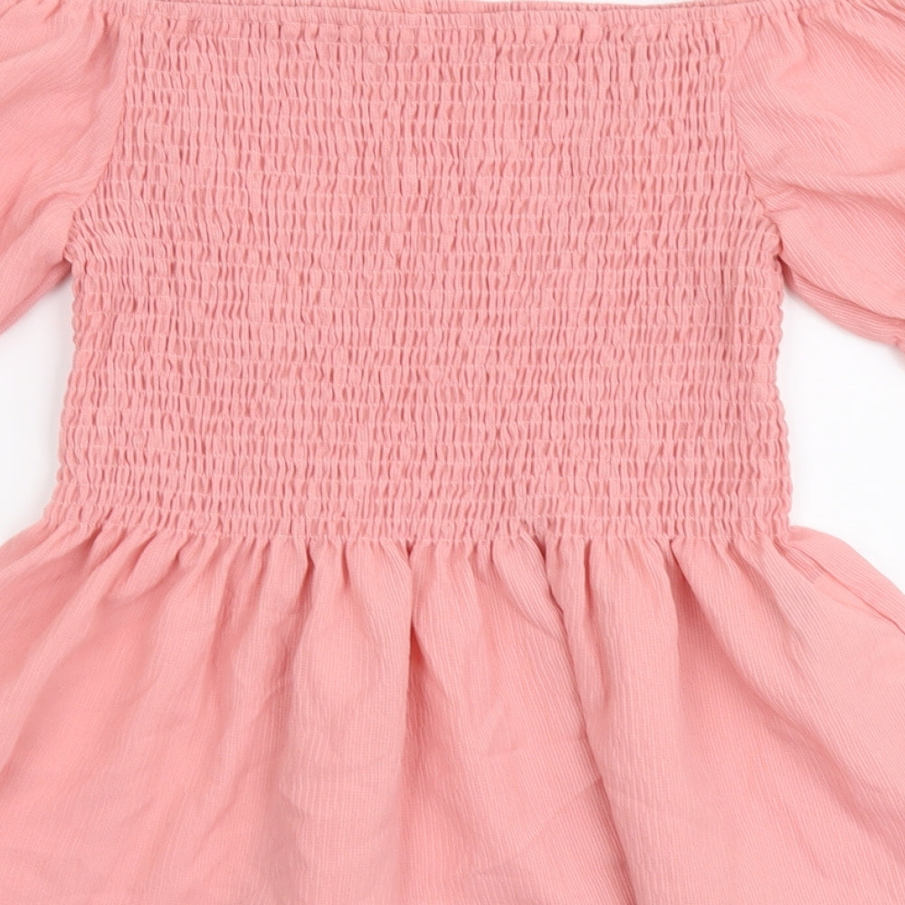 SheIn Womens Pink Polyester Basic Blouse Size XL Off the Shoulder