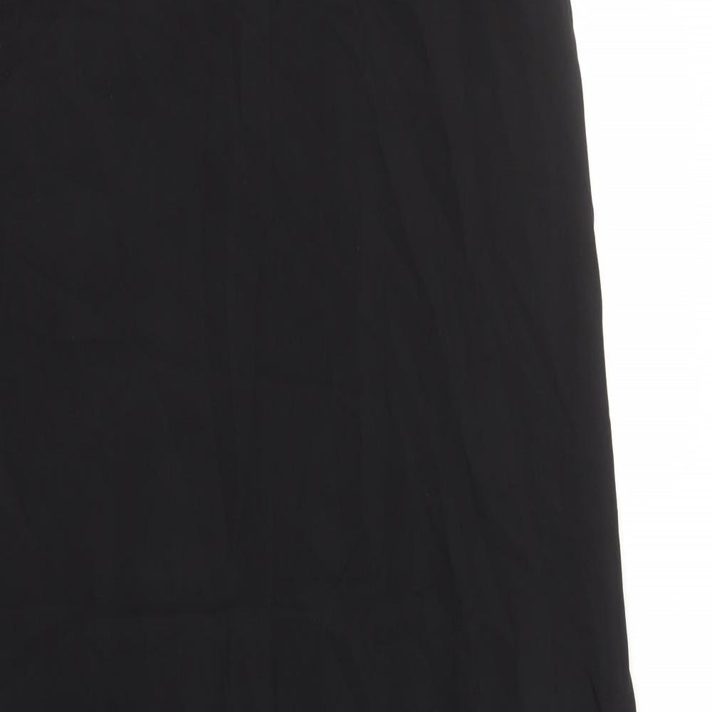 Marks and Spencer Womens Black Polyester Slip Dress Size 10 Square Neck Pullover