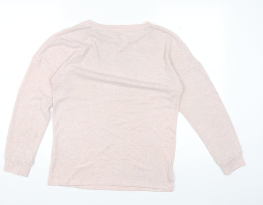 Primark Womens Pink Round Neck Polyester Pullover Jumper Size XS