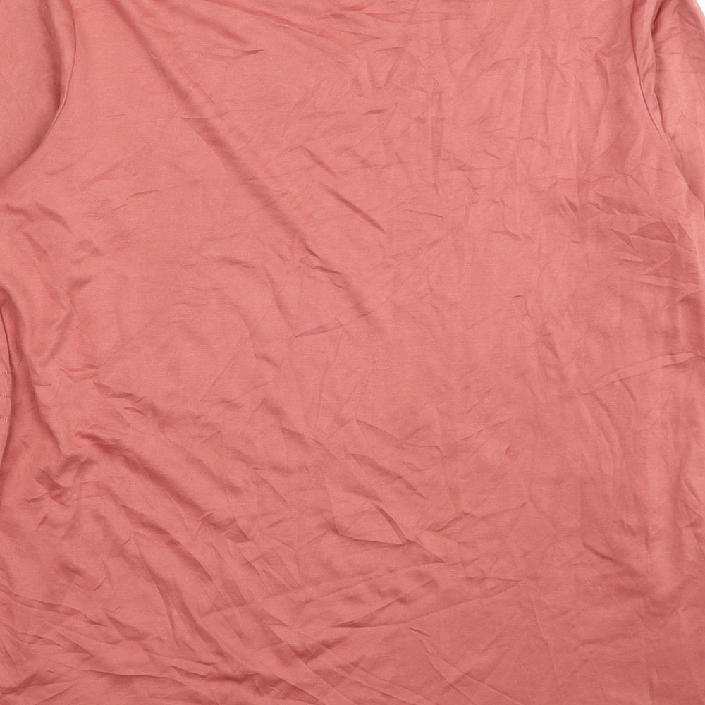 Womens UK Size 14 Classic Pink Basic T-Shirt