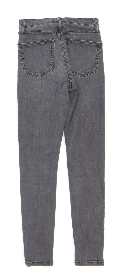 Topshop Womens Grey Cotton Skinny Jeans Size 28 in L32 in Regular Zip
