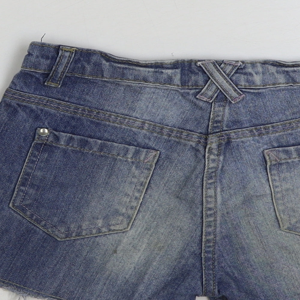 John Lewis Womens Blue Cotton Bermuda Shorts Size 8 L3 in Regular Button