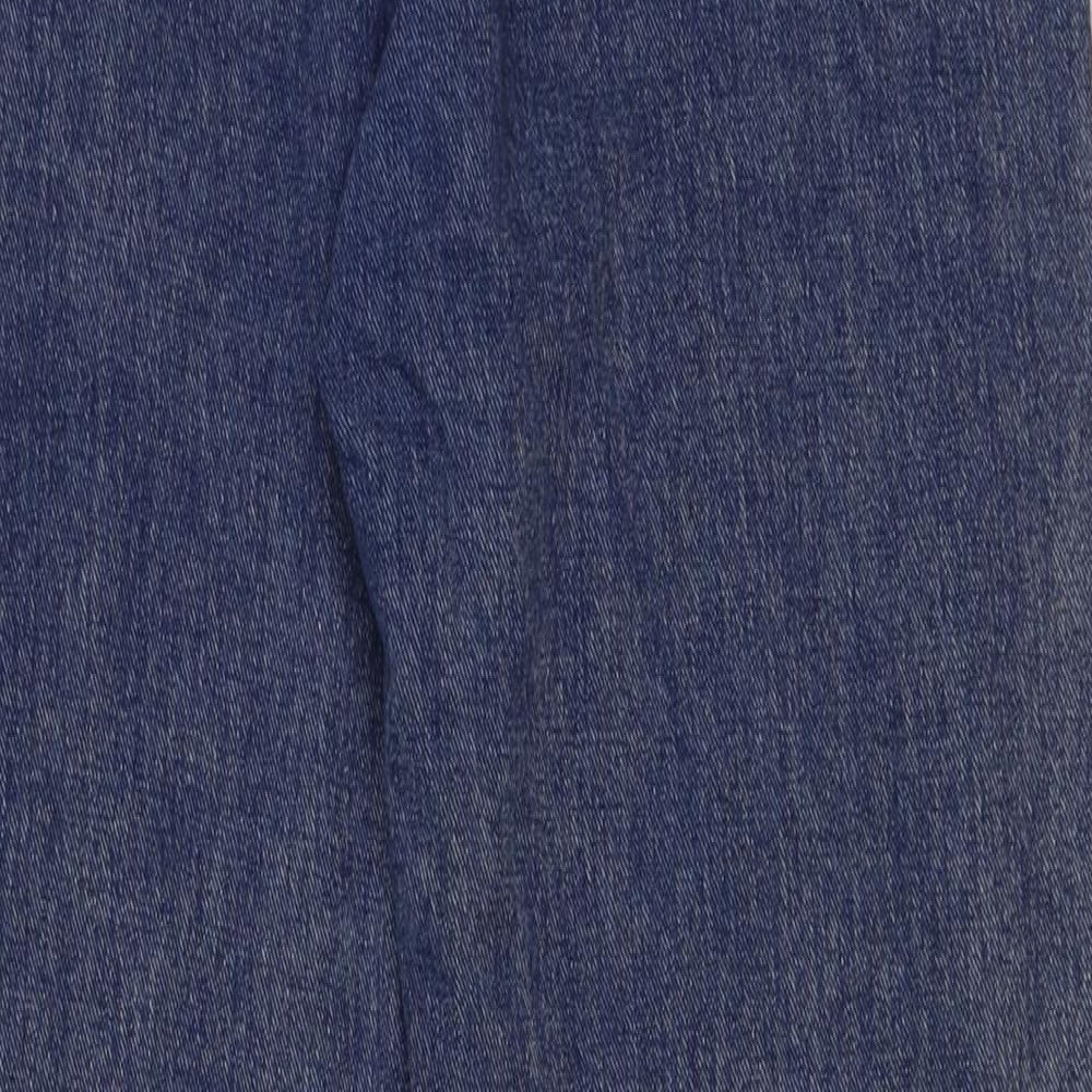 PREWOR Womens Blue Cotton Straight Jeans Size 30 in Regular Button