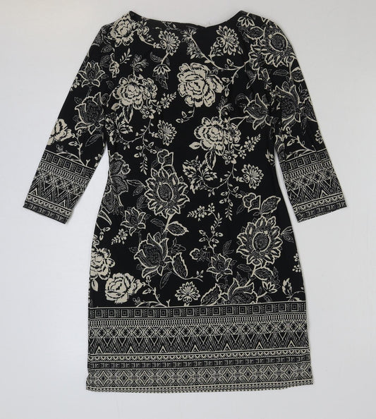 Atmosphere Womens Blue Geometric Polyester A-Line Size 8 Pullover