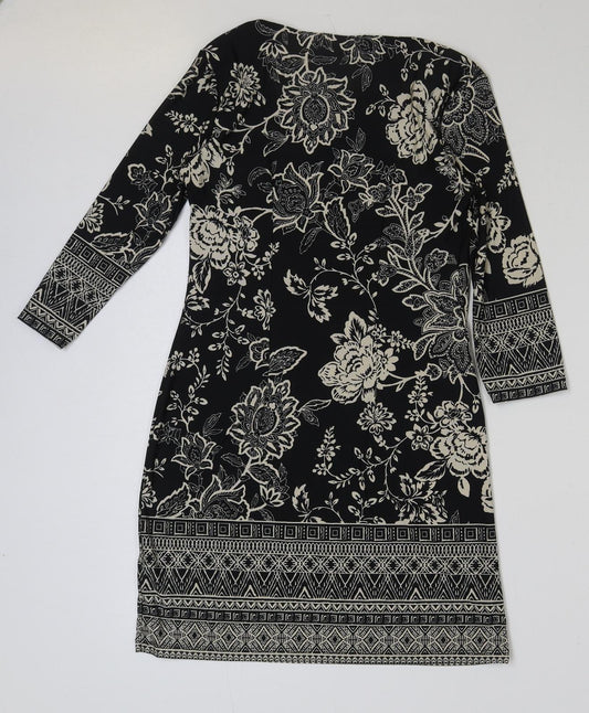 Atmosphere Womens Blue Geometric Polyester A-Line Size 8 Pullover