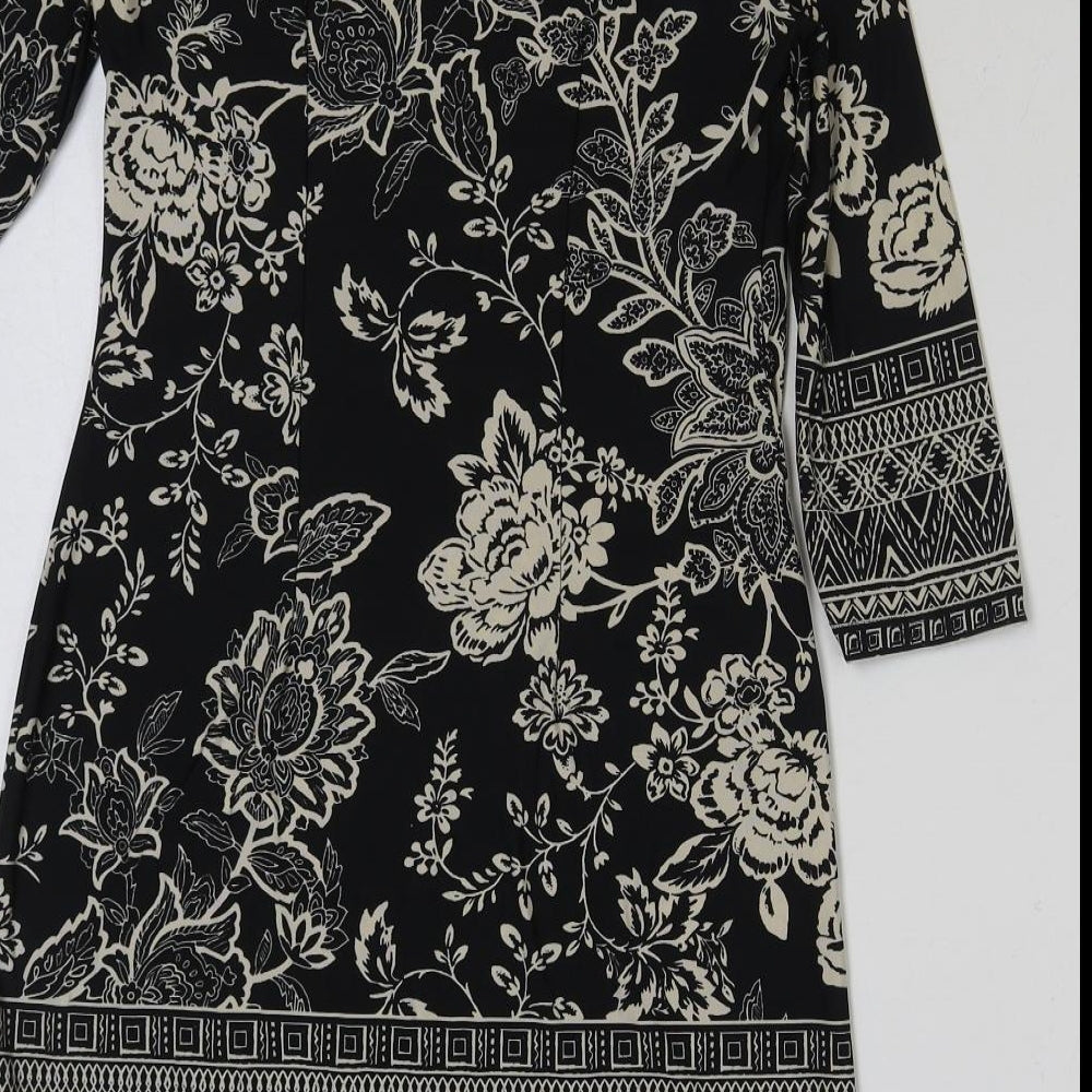 Atmosphere Womens Blue Geometric Polyester A-Line Size 8 Pullover