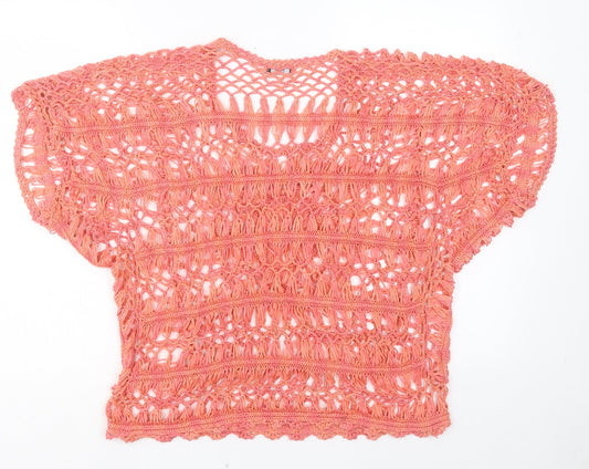 F&F Womens Pink Crew Neck Acrylic Pullover Jumper Size M