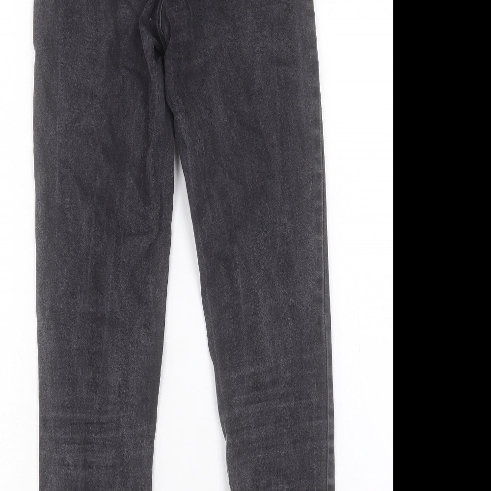 Denim & Co. Womens Grey Cotton Skinny Jeans Size 10 L27 in Regular Button