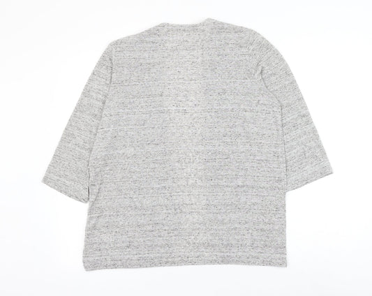 George Womens Grey V-Neck Polyester Cardigan Jumper Size 16