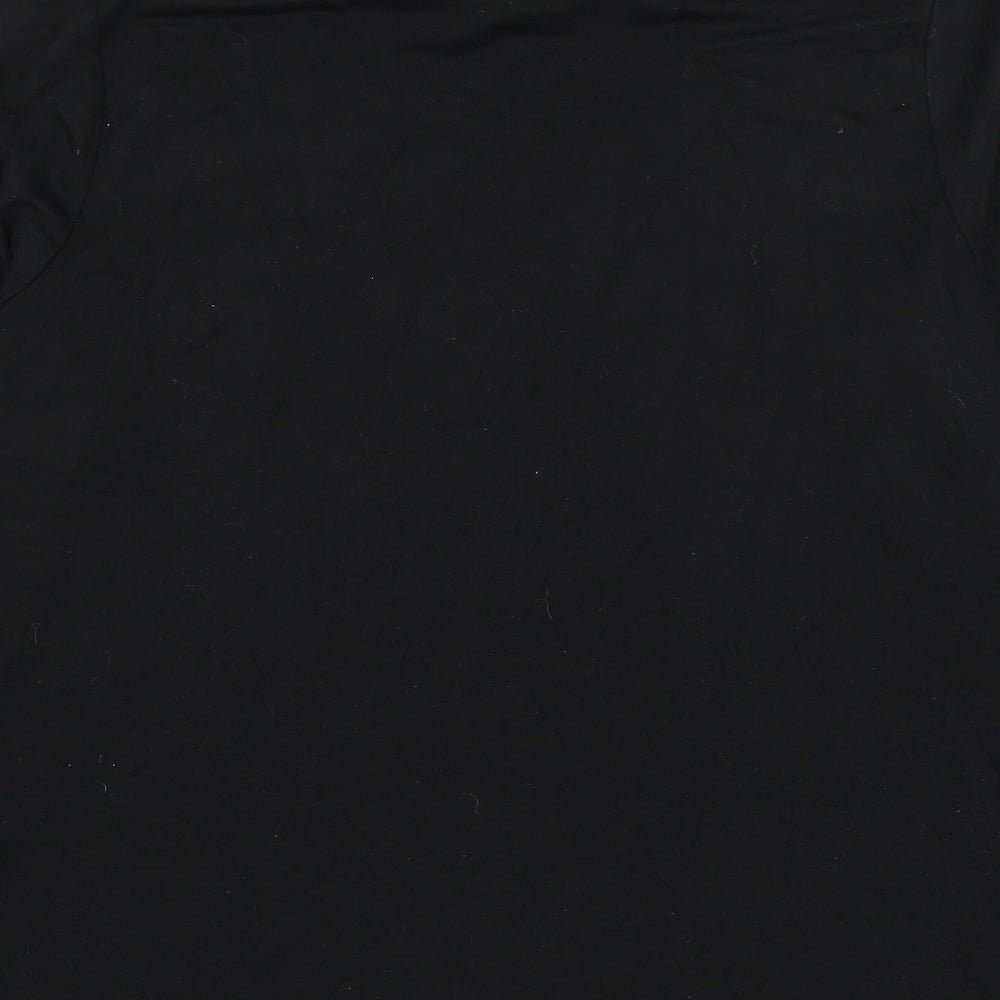 Womens UK Size M Rainbow Black Basic T-Shirt