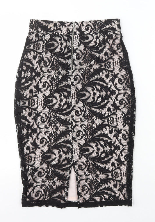 Miss Selfridge Womens Multicoloured Polyester Straight & Pencil Skirt Size 6 Zip