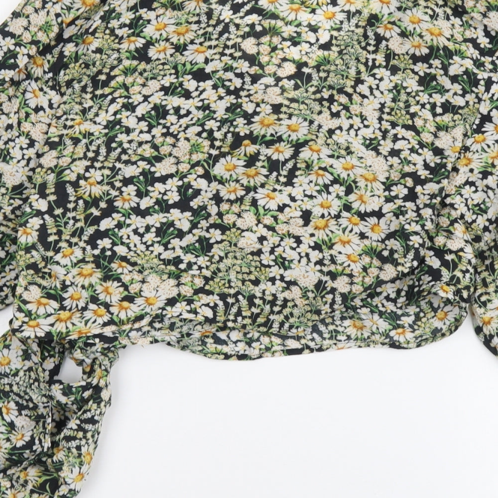 Womens UK Size XS H&M Multicoloured Cropped Blouse