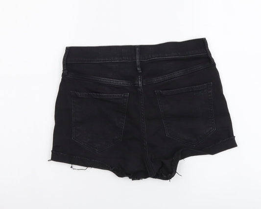 Hollister Womens Black Cotton Cut-Off Shorts Size 27 in L3 in Regular Button