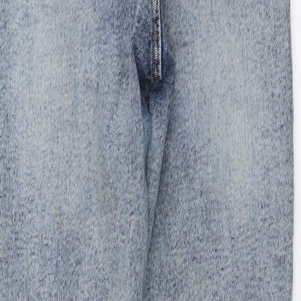 Ambar Womens Blue Cotton Skinny Jeans Size 27 in L26 in Regular Button - Distressed Look