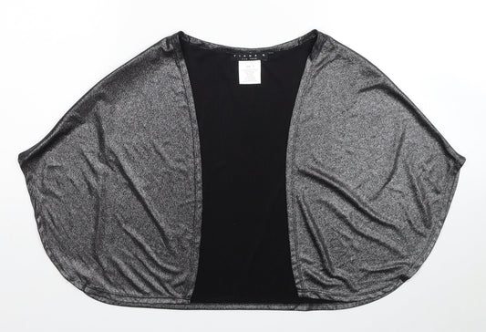 Tiana B Womens Grey Polyester Wrap Blouse Size 12 V-Neck - Cropped Metallic
