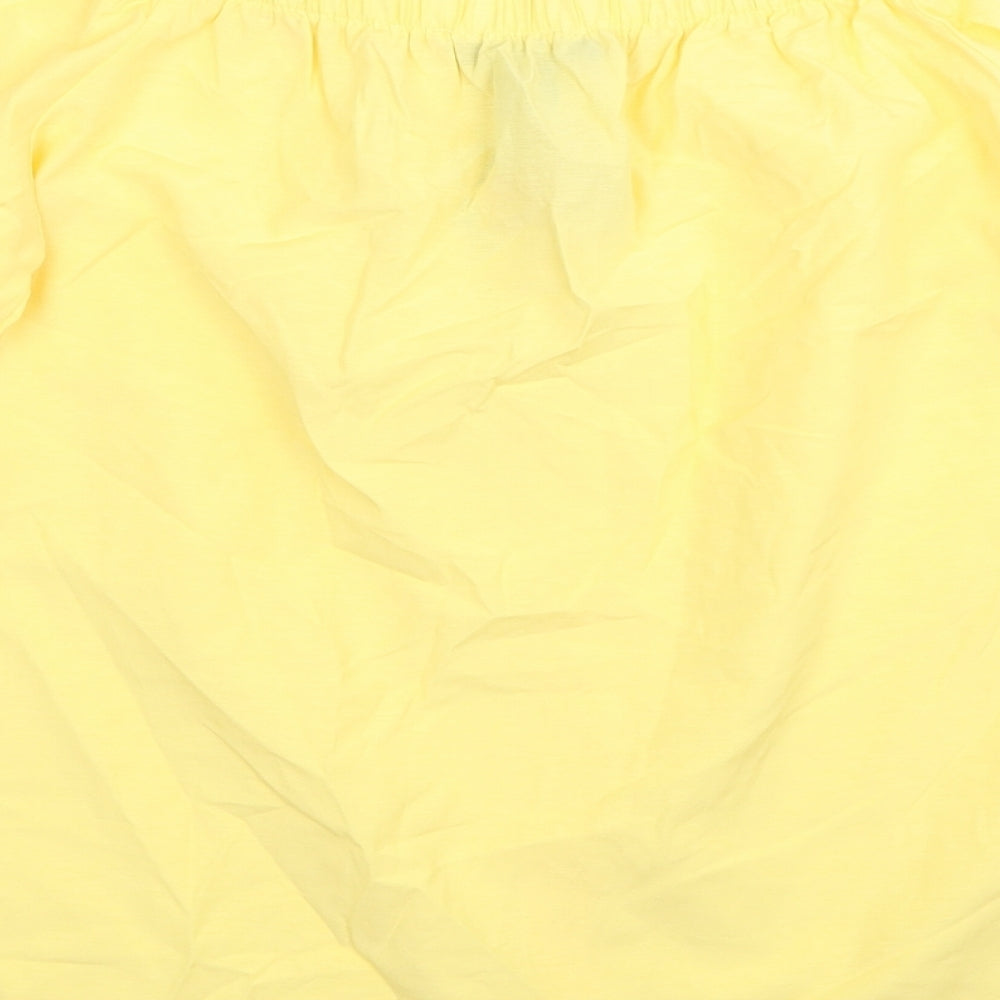 Atmosphere Womens Yellow Cotton Basic T-Shirt Size 12 Square Neck