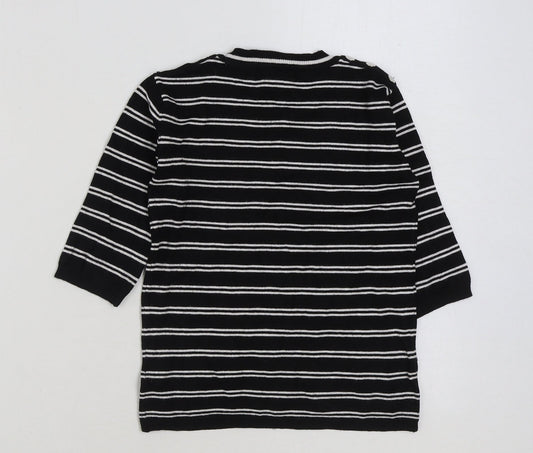 Womens UK Size 8 Atmosphere Black Basic T-Shirt