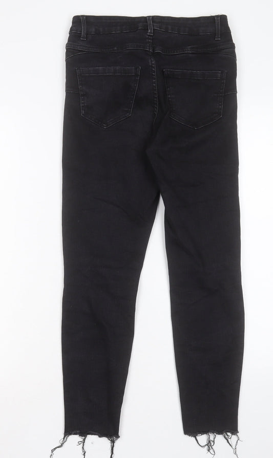 New Look Womens Black Cotton Skinny Jeans Size 8 L25 in Regular Button - Lift & Shape