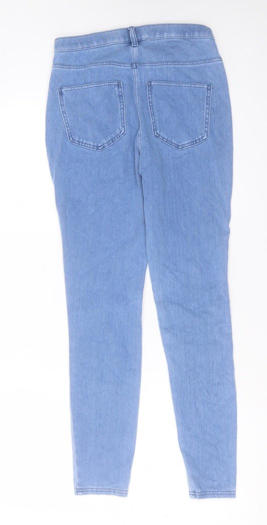 Denim & Co. Womens Blue Cotton Skinny Jeans Size 10 L28 in Regular Button