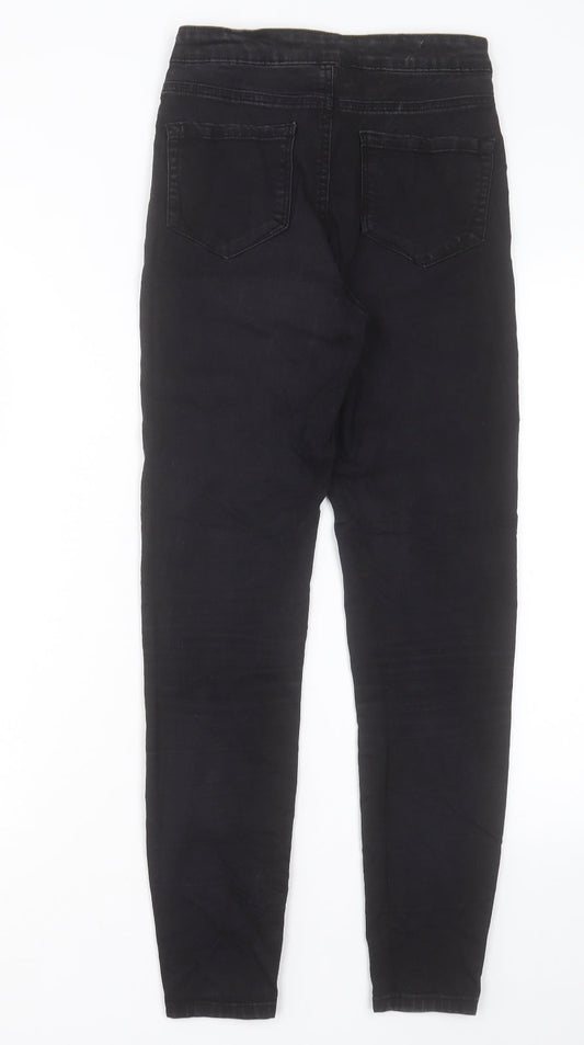 Denim & Co. Womens Black Cotton Skinny Jeans Size 8 L27 in Regular Button