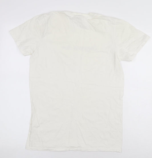 Womens UK Size S Preworn White Basic T-Shirt