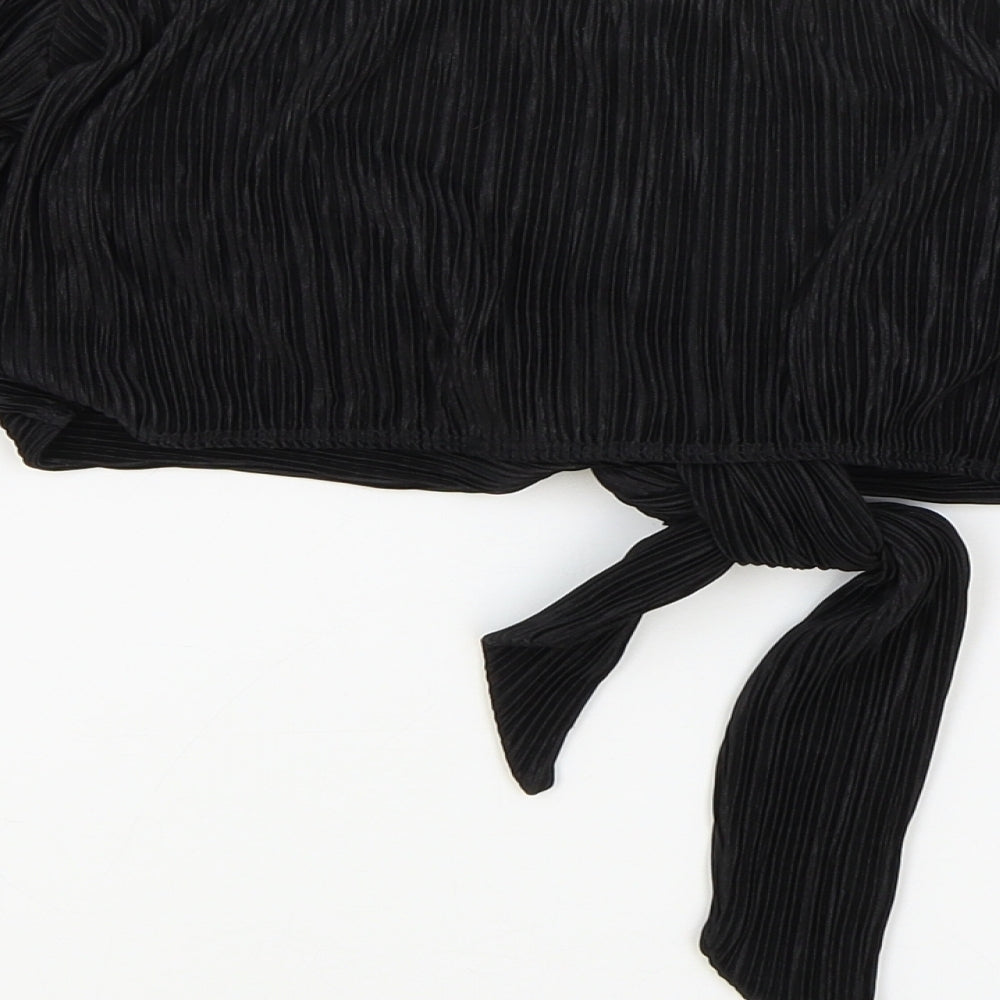 Womens UK Size 6 ASOS Black Cropped Blouse