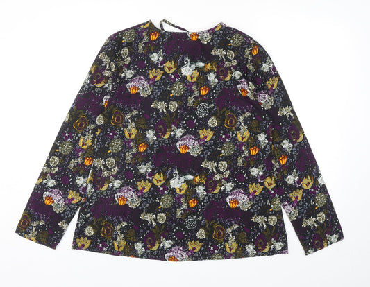 Boohoo Womens Multicoloured Geometric Polyester Basic Blouse Size 12 Round Neck