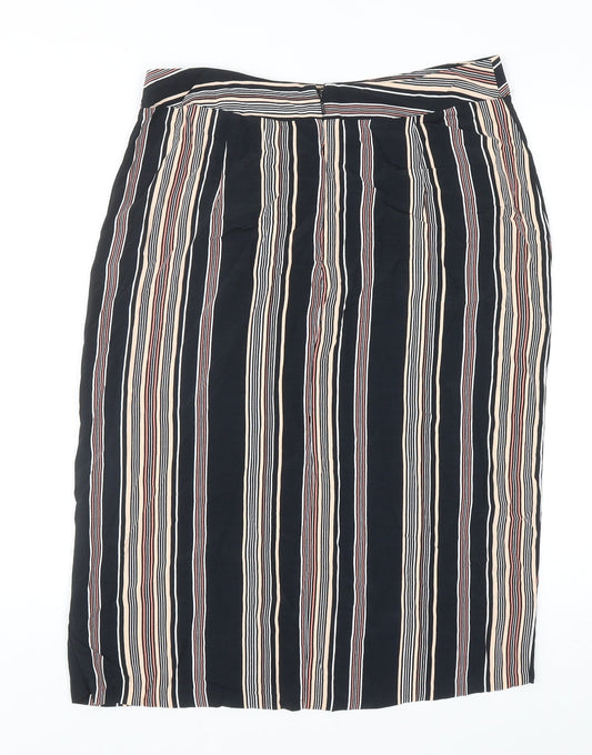 Miss Selfridge Womens Multicoloured Striped Polyester Straight & Pencil Skirt Size 14 Zip