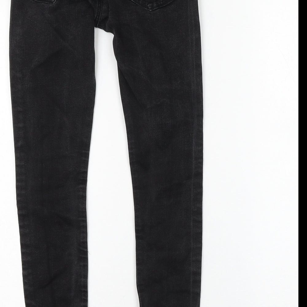 ASOS Womens Black Cotton Skinny Jeans Size 25 in L30 in Regular Zip