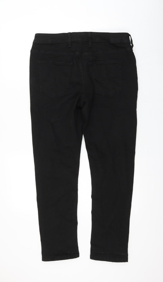 River Island Womens Black Cotton Straight Jeans Size 32 in L28 in Regular Zip